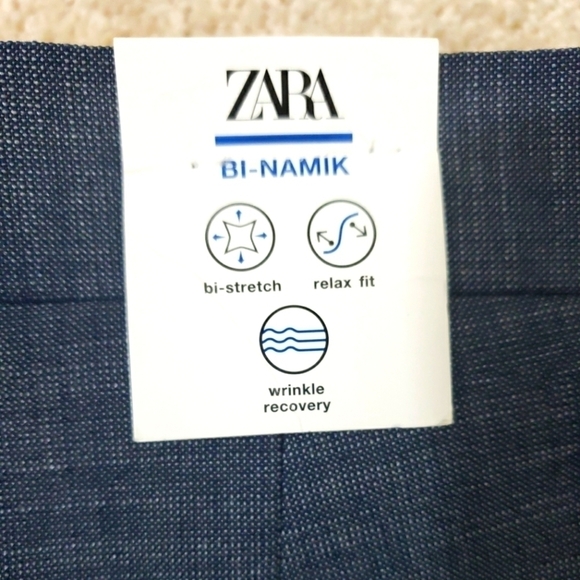 Zara~Men's Size 32 (35×29)~Gray Dress Pants Wrinkle Recovery, Relax Fit Stretch - Picture 7 of 14